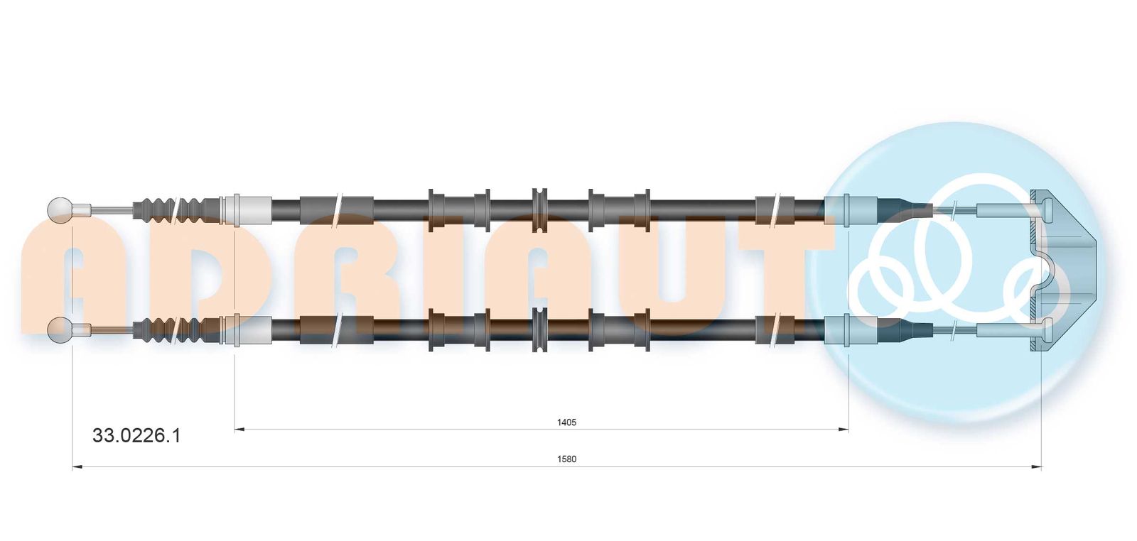 Cablu, frana de parcare ADRIAUTO 33.0226.1