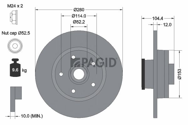 Tarcza hamulcowa PAGID 55689NC