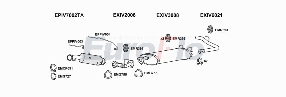 Układ wydechowy EUROFLO IVDAI30D7051B