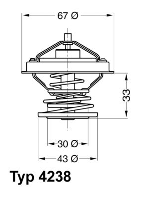 Termostat, chladivo BorgWarner (Wahler) 4238.92D