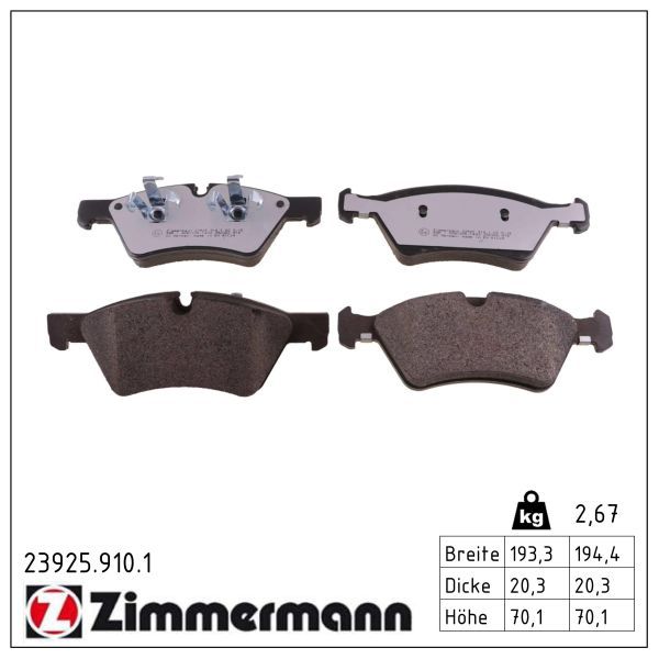 set placute frana,frana disc ZIMMERMANN rd:z 23925.910.1