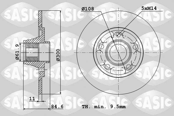 Tarcza hamulcowa SASIC 6104006