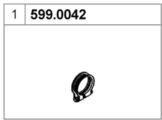 Zestaw montażowy, tłumik ASSO 599.0042