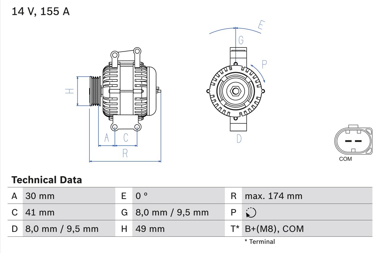 Levně Alternátor BOSCH 0 986 048 350