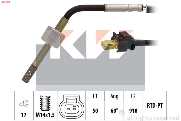 czujnik, temperatura spalin KW 422 083