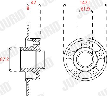Tarcza hamulcowa JURID 563317JC-1