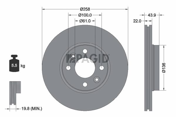 Tarcza hamulcowa PAGID 55415NC