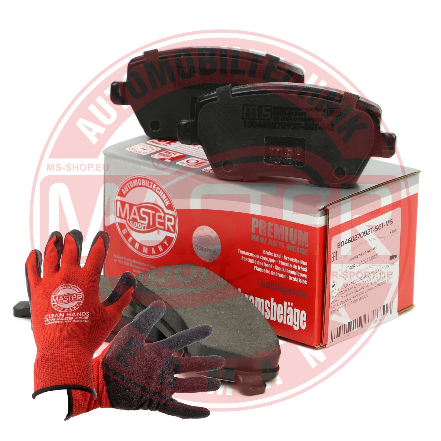 Zestaw klocków hamulcowych, hamulce tarczowe MASTER-SPORT GERMANY 13046027092T-SET-MSP