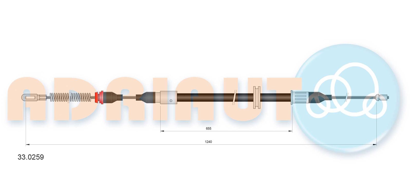 Cablu, frana de parcare ADRIAUTO 33.0259
