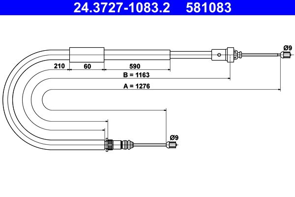 Tažné lanko, parkovací brzda ATE 24.3727-1083.2