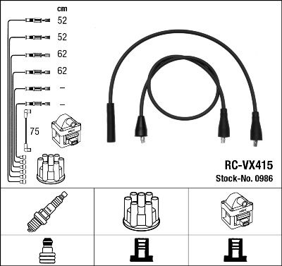 Set cablaj aprindere NGK 0986