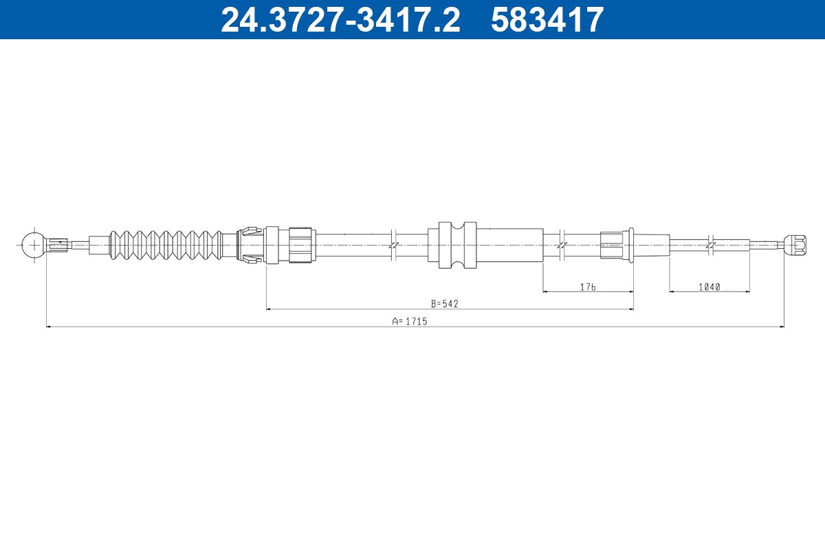 Cablu, frana de parcare ATE 24.3727-3417.2