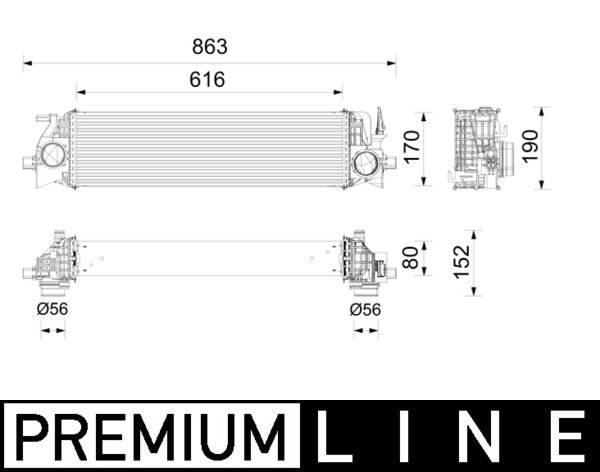 Intercooler, compresor MAHLE CI 736 000P