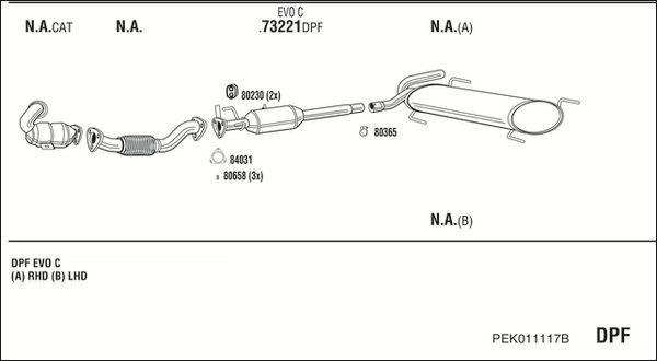 Układ wydechowy WALKER PEK011117B