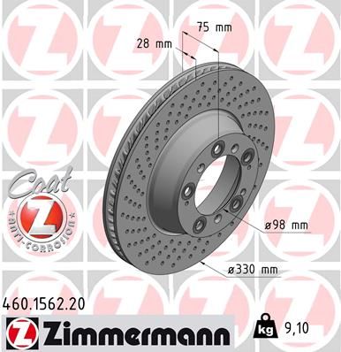 Brzdový kotouč ZIMMERMANN 460.1562.20