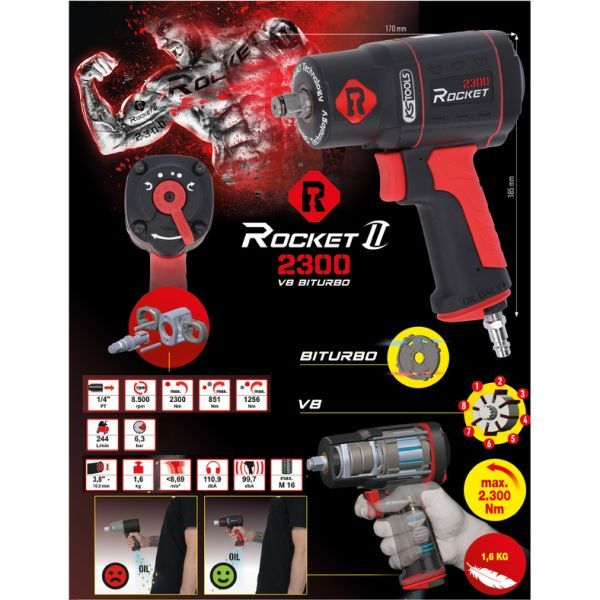 Mașină de înșurubat cu percuție (aer comprimat) KS TOOLS 512.0002