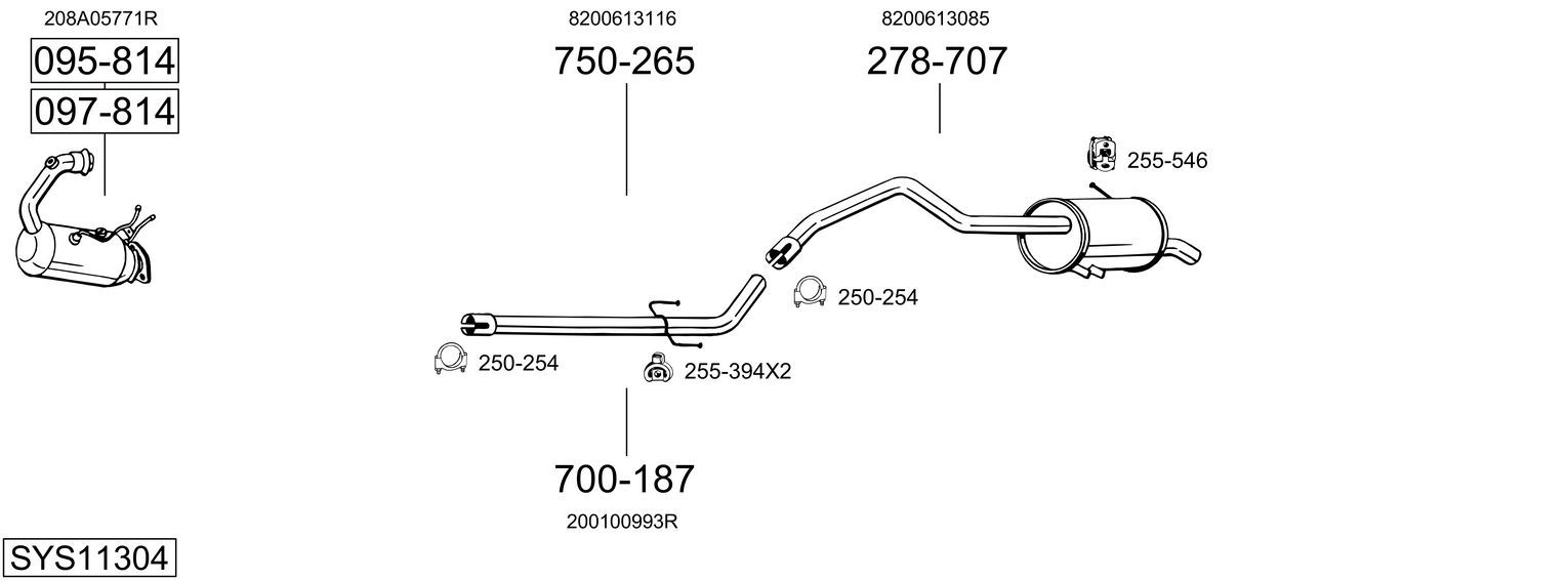 Układ wydechowy BOSAL SYS11304