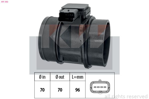 Przepływomierz masowy powietrza KW 491 302