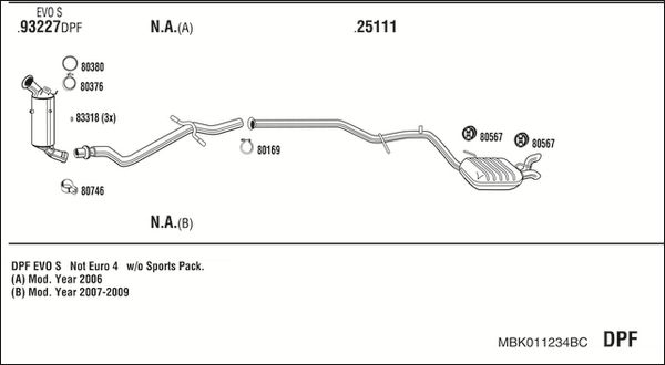 Układ wydechowy WALKER MBK011234BC