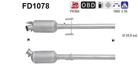 Filtr sadzy / filtr cząstek stałych, układ wydechowy AS FD1078