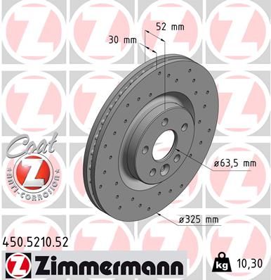 Brzdový kotúč ZIMMERMANN 450.5210.52