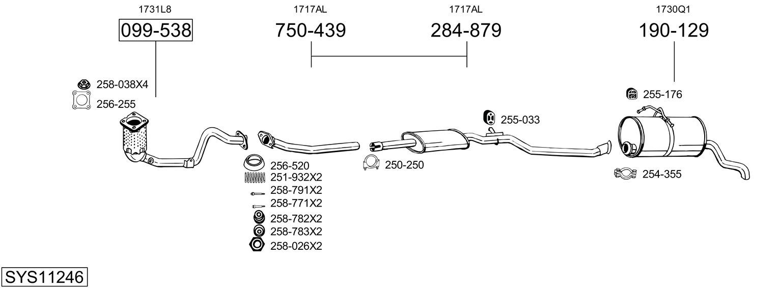 Układ wydechowy BOSAL SYS11246