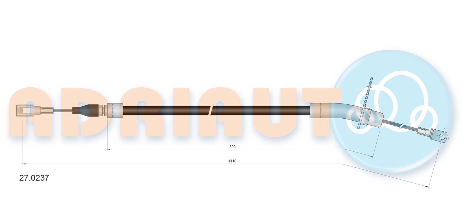 Cablu, frana de parcare ADRIAUTO 27.0237