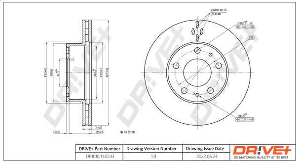 Tarcza hamulcowa DR!VE+ DP1010.11.0543