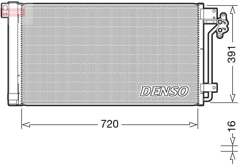Kondenzátor klimatizácie DENSO DCN32020