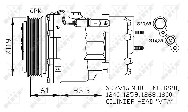 Kompresor klimatizácie NRF 32198