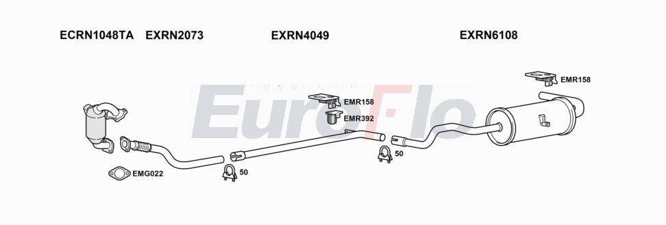 Układ wydechowy EUROFLO RNSCE15D6004B