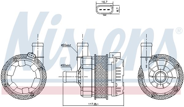 Pompă de apă, răcire motor NISSENS 831350