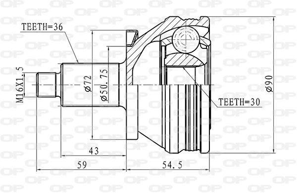 Jeu de joints, arbre de transmission