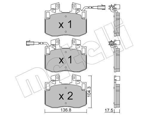 set placute frana,frana disc METELLI 22-1381-0
