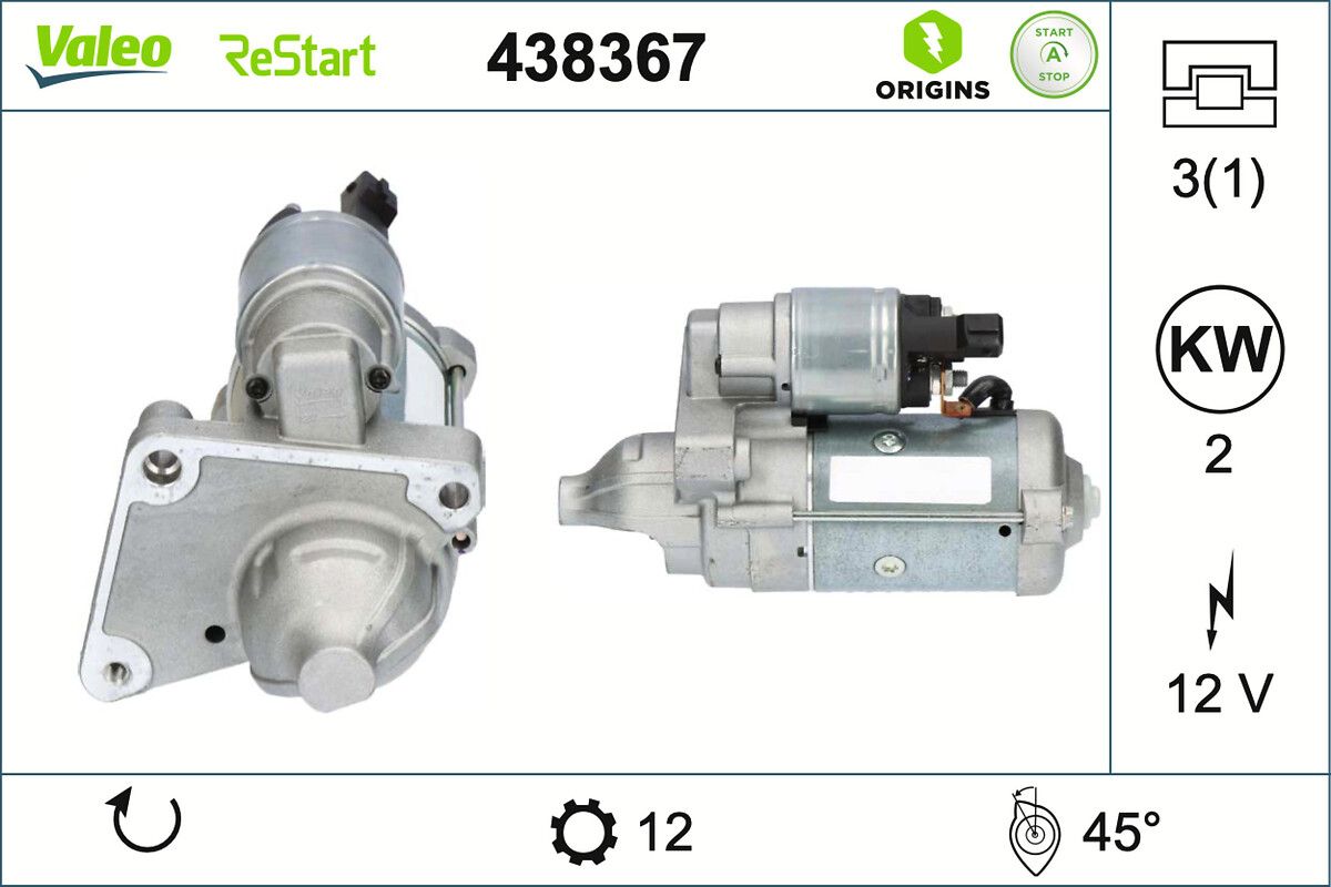 starter VALEO ORIGINS NEW STOP&START OE TECHNOLOGY 438367