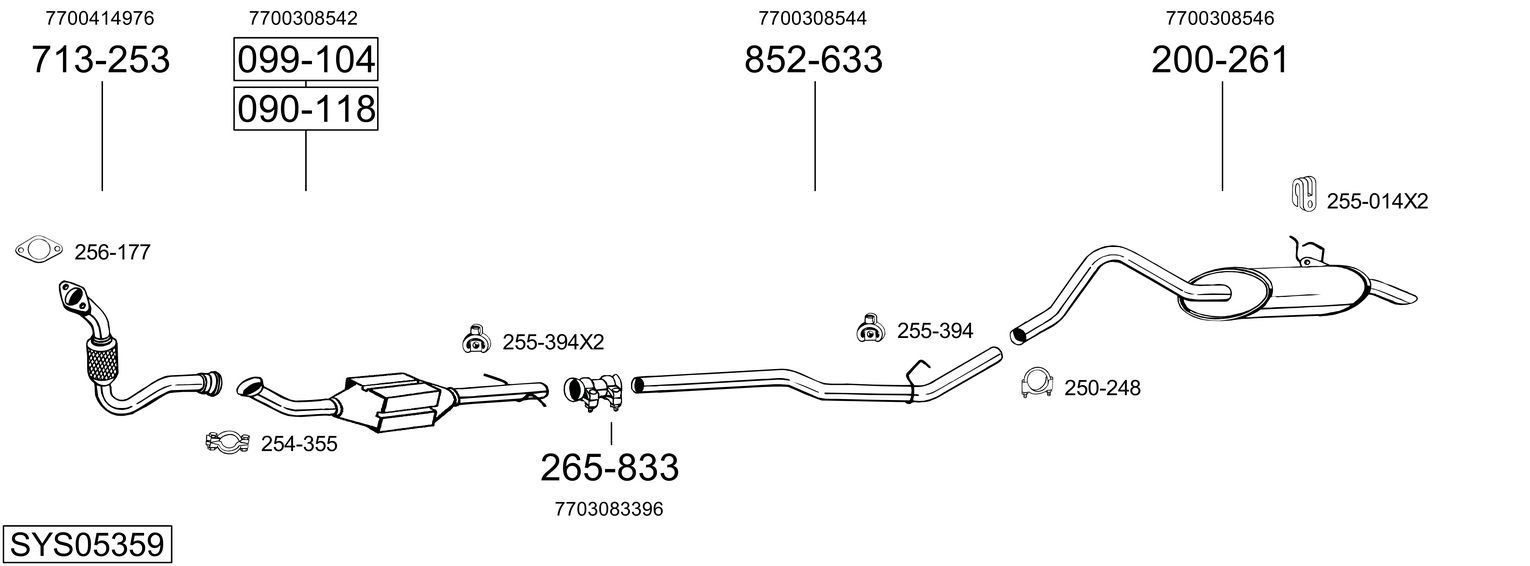 Układ wydechowy BOSAL SYS05359