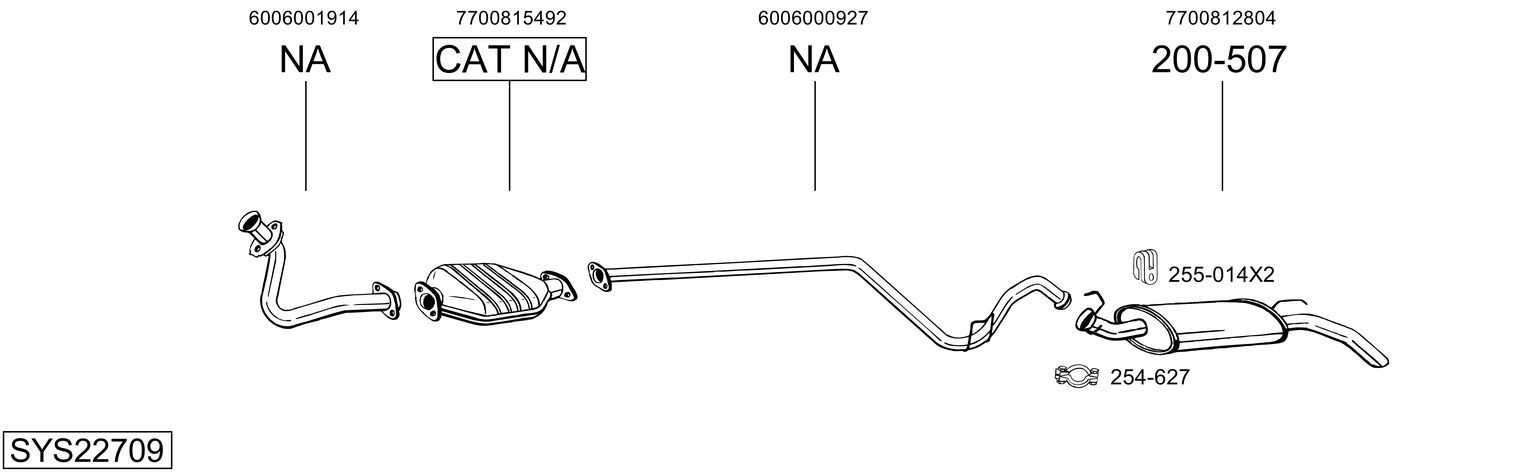 Układ wydechowy BOSAL SYS22709