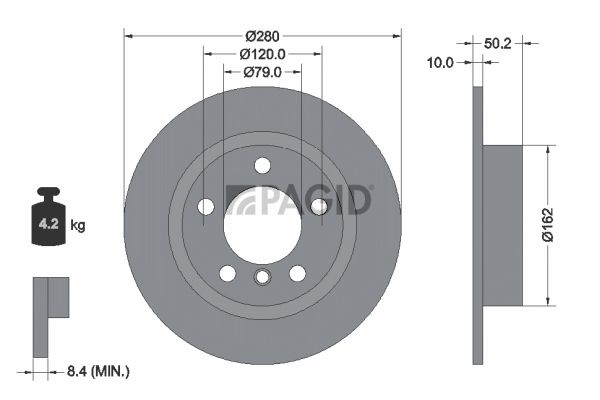 Tarcza hamulcowa PAGID 55387NC