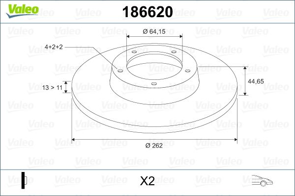 Tarcza hamulcowa VALEO 186620