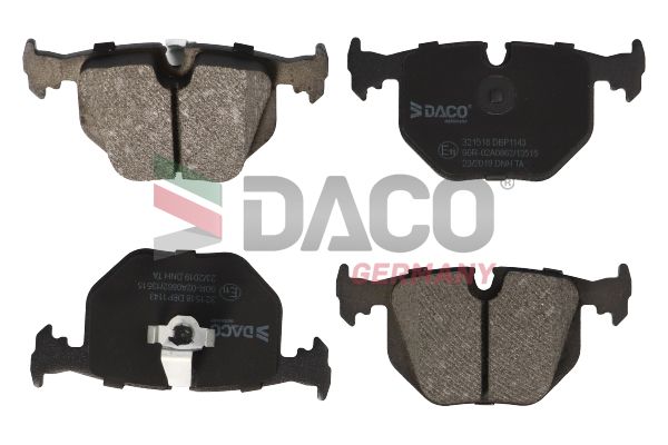 Zestaw klocków hamulcowych, hamulce tarczowe DACO GERMANY 321518