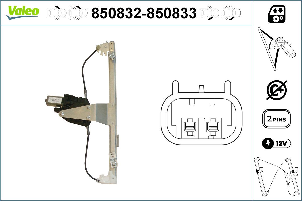 Mecanism actionare geam VALEO 850832