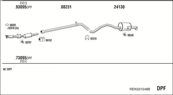 Układ wydechowy WALKER REK031548B