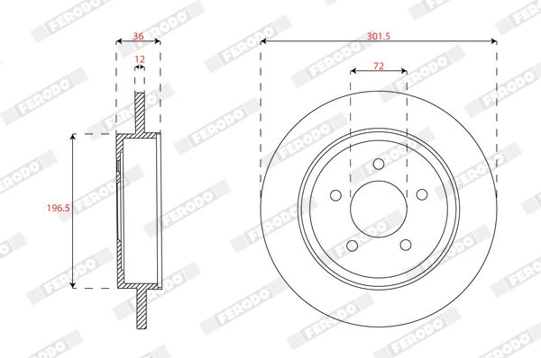 Tarcza hamulcowa FERODO DDF2059C