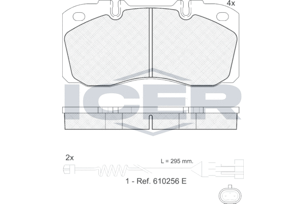 Zestaw klocków hamulcowych, hamulce tarczowe ICER 151161-117