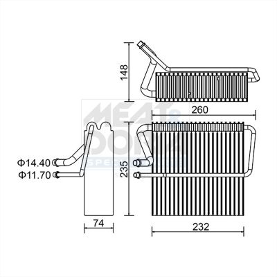 Evaporator, aer conditionat MEAT & DORIA 997145