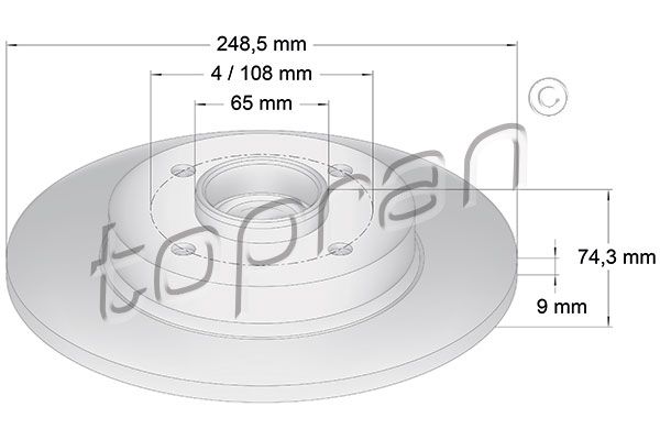 Tarcza hamulcowa TOPRAN 722 599