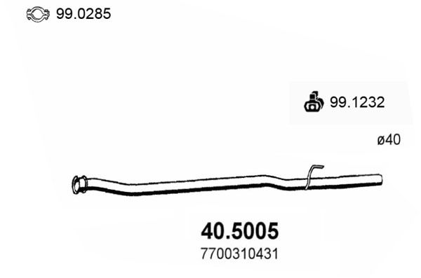 Rura wydechowa ASSO 40.5005