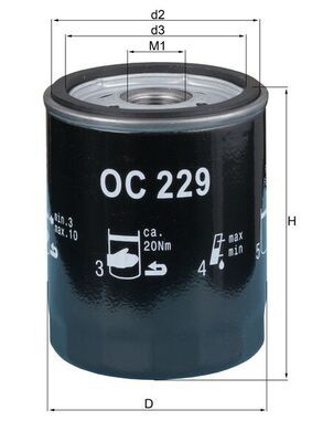 Olejový filtr MAHLE OC 229