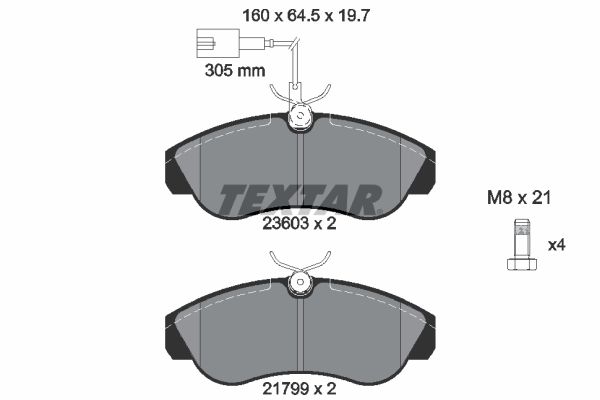 Sada brzdových platničiek kotúčovej brzdy TEXTAR 2360301