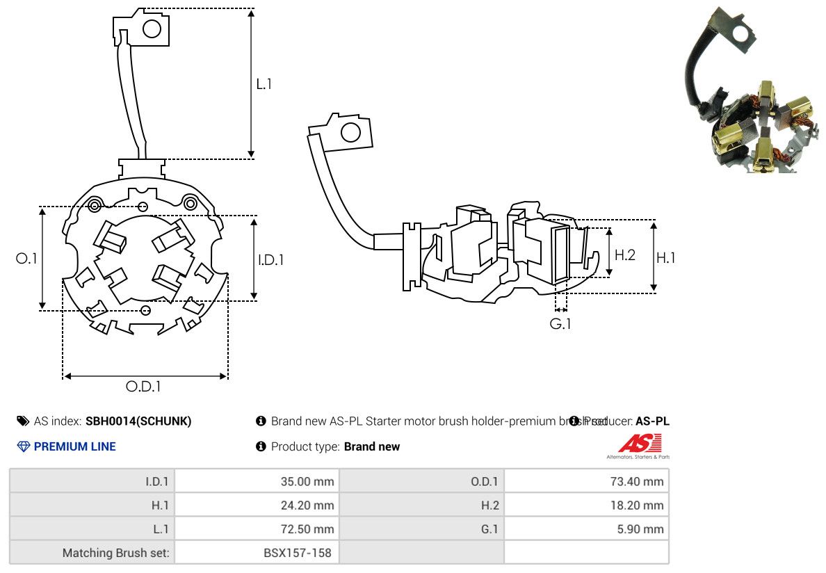 Levně Držák, uhlíkové kartáče AS-PL SBH0014(SCHUNK)